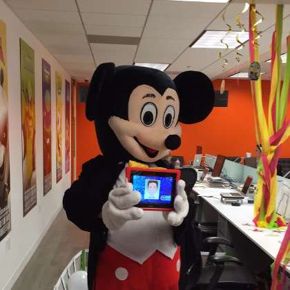  photo of: I guess they couldn't afford a real mickey mouse to make an apperance