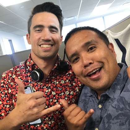  photo of: Andre and Randy with their Hawaiian Shirts!