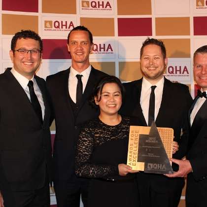Star Entertainment Group photo of: Queensland Hotel Association Award accepted by Treasury Brisbane and The Star Gold Coast team members