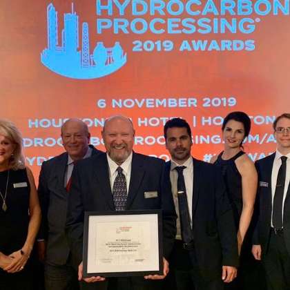  photo of: Team DCP at the Hydrocarbon Processing awards ceremony being recognized as finalists!